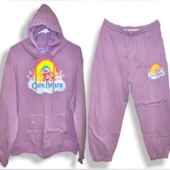 Care Bears Lavender 2 pc Jogging set/hoodie&o ants EUC WORN 2x if that! - Picture 13 of 15